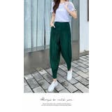 ワイドパンツ ロング 膝下 ひざ下 プリーツパンツ ゆったり ウエストゴム | LATTE | 詳細画像6 