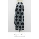 ロング 膝下 ひざ下 プリーツスカート リラックス ウエストゴム ドット | LATTE | 詳細画像3