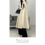 アウター ジャケット プリーツ 膝下 長袖 無地 フリーサイズ コート | LATTE | 詳細画像3