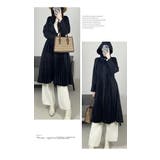 アウター ジャケット プリーツ 膝下 長袖 無地 フリーサイズ コート | LATTE | 詳細画像6