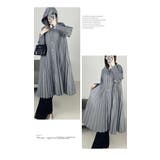 アウター ジャケット プリーツ 膝下 長袖 無地 フリーサイズ コート | LATTE | 詳細画像7