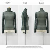 ハイネック トップス 肌隠し レース 透け感 インナー 無地 長袖 シースルー | LATTE | 詳細画像7