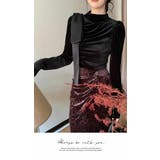 シアー ハイネック エレガントなリボン結びブラウストップス | LATTE | 詳細画像5 