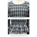 トップス チェック 長袖 秋冬 散歩 配色 デート シャーリング ブラウス | LATTE | 詳細画像4 