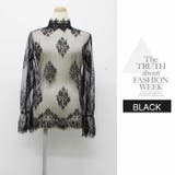 ハイネック カットソー 肌隠し レース 透け感 インナー 長袖 シースルー | LATTE | 詳細画像12 