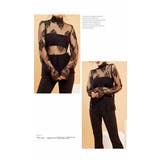 ハイネック カットソー 肌隠し レース 透け感 インナー 長袖 シースルー | LATTE | 詳細画像4 