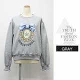 長袖 ナチュラル リボン プリント Tシャツ 長袖 秋冬スタンダード | LATTE | 詳細画像12 