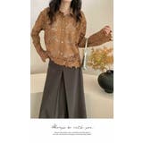 ブラウス Tシャツ 長袖 オシャレ スタンダード レース 長袖 レース | LATTE | 詳細画像2 