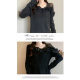 トップス カットソー おしゃれ レース  無地 長袖 レイヤード シンプル | LATTE | 詳細画像2 