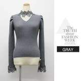 ハイネック レース お花 無地 長袖 レイヤード シンプル 袖レース | LATTE | 詳細画像11