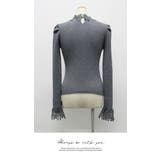 ハイネック レース お花 無地 長袖 レイヤード シンプル 袖レース | LATTE | 詳細画像7