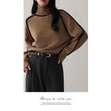 トップス レディース  ニット無地 長袖 女性 大人 かわいい シンプル | LATTE | 詳細画像3 