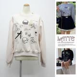 長袖 リボン プリント Tシャツ 長袖 秋冬 カジュアル | LATTE | 詳細画像1 