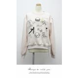 長袖 リボン プリント Tシャツ 長袖 秋冬 カジュアル | LATTE | 詳細画像2 