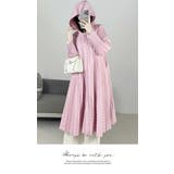 PINK | アウター ジャケット プリーツ 膝下 長袖 無地 フリーサイズ コート | LATTE