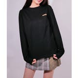 BLACK | latteto 胸ロゴ ロングスリーブT-sh  | lattelatte