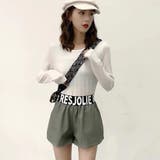 ウエストロゴフェイクレザーショーパン きれいめ大人 大人レディ | LAYLA | 詳細画像2 