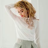 ホワイト | キラキラバストプルオーバー キレイめ シンプル | LAYLA