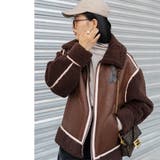 ブラウン系 | ムートン風ジップアップフライトボアジャケット ファッション通販 レディース | LAYLA