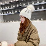 ぽんぽん付サイドステッチニット帽 ファッション通販 女性 | LAYLA | 詳細画像1