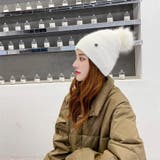 ぽんぽん付サイドステッチニット帽 ファッション通販 女性 | LAYLA | 詳細画像2