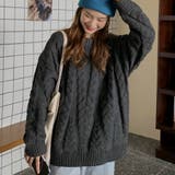 グレー | ラウンドネックレイジーニットプルオーバー ファッション通販 女性 | LAYLA