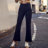 ブラック | 裾スリット美脚フレアーパンツ ファッション通販 女性 | LAYLA