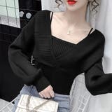 ブラック | 見せかけショートニット 女性 レディース | LAYLA