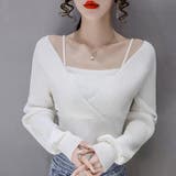 ホワイト | 見せかけショートニット 女性 レディース | LAYLA