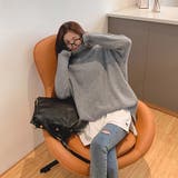 グレー | タートルネックオーバーニット 女性 レディース | LAYLA