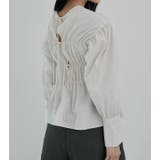 Back Ribbon Shirring Blouse | LE CIEL BLEU outlet | 詳細画像4 