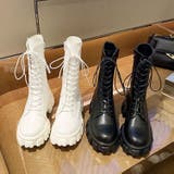 トレンド 流行 レディース 厚底レースアップブーツ 韓国ファッション 韓国 | cici bella | 詳細画像1