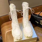 トレンド 流行 レディース 厚底レースアップブーツ 韓国ファッション 韓国 | cici bella | 詳細画像3