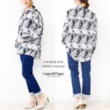 幾何柄プリントビッグシャツブラウス ゆったりドロップショルダー シャツブラウス | Leggy&Paggy | 詳細画像2