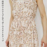 ノースリーブ ボタニカルプリント ウエストゴムギャザーワンピース | Leggy&Paggy | 詳細画像4 