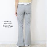 ポンチ風素材 フレアパンツ シューカットパンツ ベルボトム | Leggy&Paggy | 詳細画像2 