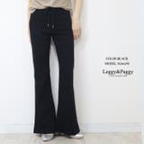 ポンチ風素材 フレアパンツ シューカットパンツ ベルボトム | Leggy&Paggy | 詳細画像5 