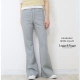 ポンチ風素材 フレアパンツ シューカットパンツ ベルボトム | Leggy&Paggy | 詳細画像7 