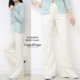 ポンチ風素材 フレアパンツ シューカットパンツ ベルボトム | Leggy&Paggy | 詳細画像9 