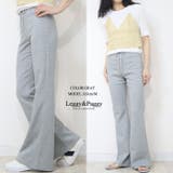 ポンチ風素材 フレアパンツ シューカットパンツ ベルボトム | Leggy&Paggy | 詳細画像10 