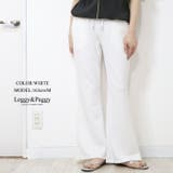 ホワイト | きれいめセミフレアパンツ | Leggy&Paggy