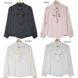 ボウタイ長袖ブラウス 無地ブラウス ボータイブラウス オフィス きれいめ | Leggy&Paggy | 詳細画像9