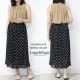 ドット柄シフォンプリーツロングスカート ロングスカート プリーツスカート | Leggy&Paggy | 詳細画像3
