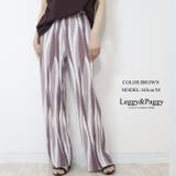 ブラウン | ニュアンス柄プリーツパンツ ワイドパンツ プリーツパンツ 総柄パンツ | Leggy&Paggy