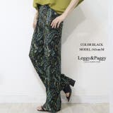 ブラック | ペイズリー柄 プリーツパンツ ワイドパンツ | Leggy&Paggy