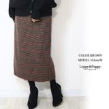 ブラウン | チェック柄ナロースカート タイトスカート | Leggy&Paggy