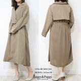 バックシフォン切り替えトレンチコート バックシャンコート ロングコート | Leggy&Paggy | 詳細画像3