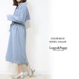 ブルー | バックシフォン切り替えトレンチコート バックシャンコート ロングコート | Leggy&Paggy