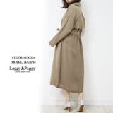 モカ | バックシフォン切り替えトレンチコート バックシャンコート ロングコート | Leggy&Paggy