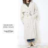 アイボリー | トレンチコート ピーチスキン ロングトレンチコート スプリングコート | Leggy&Paggy